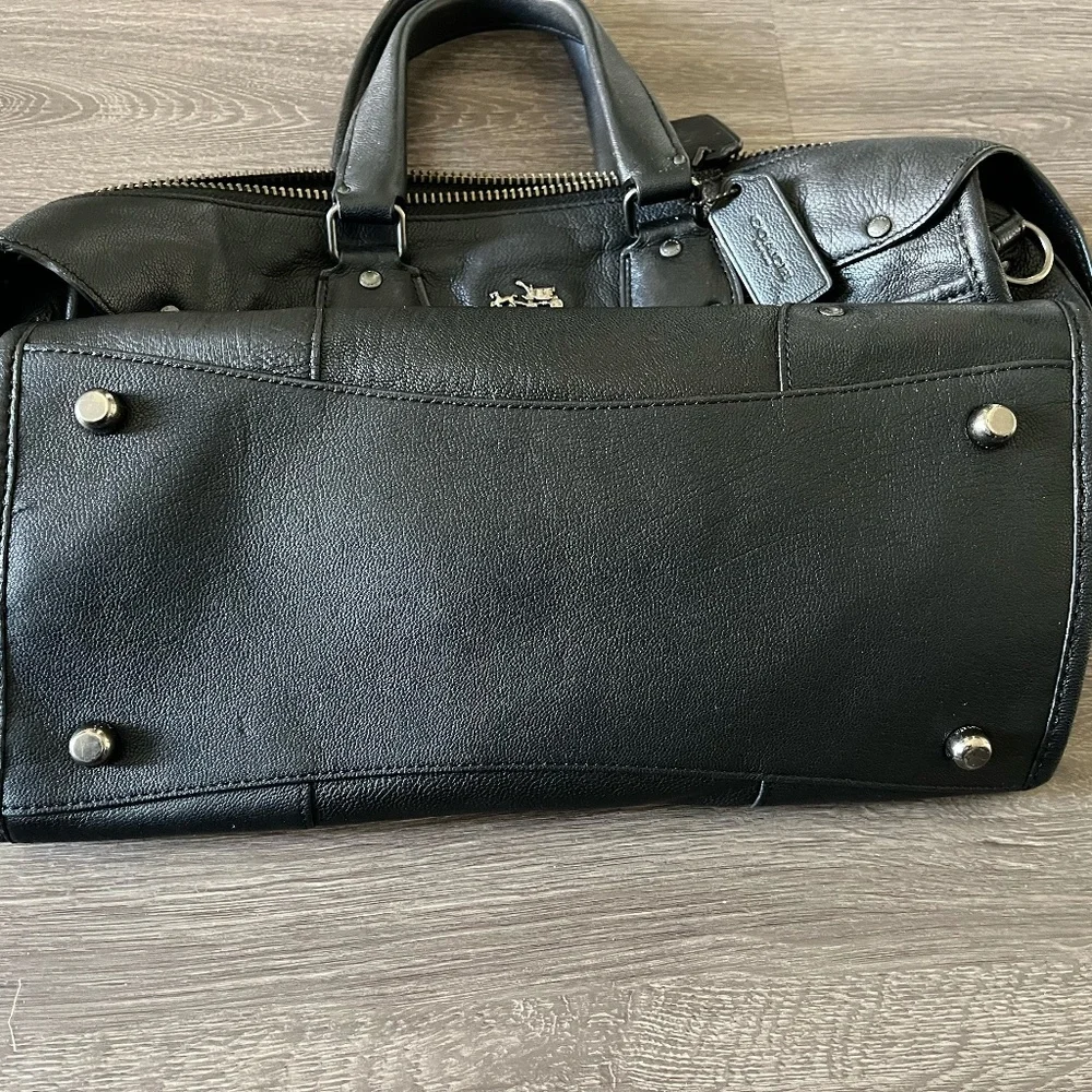 EUC!!! Coach Rhyder 1941 Collection Black Pebbled Leather Satchel Handbag - Picture 6 of 14